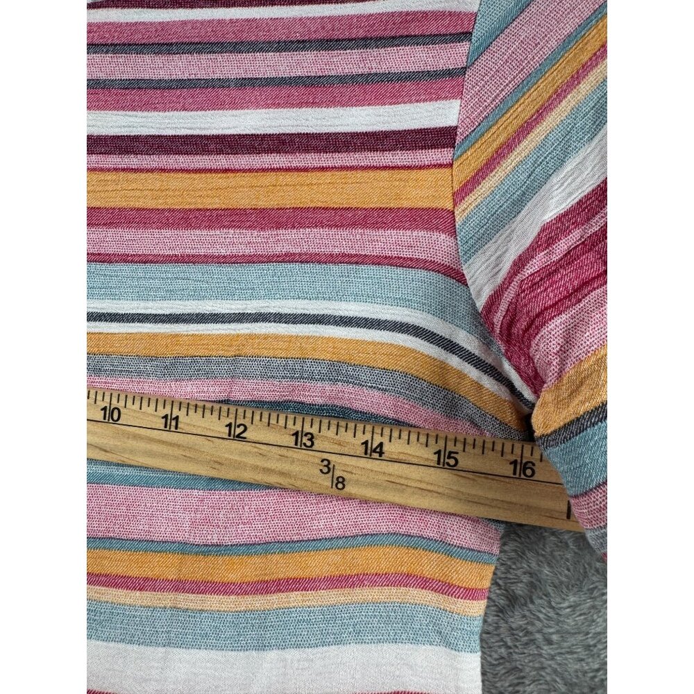 Forever 21 Womans Babydoll Dress Multicolor Striped Short Sleeve Size S - Picture 5 of 10